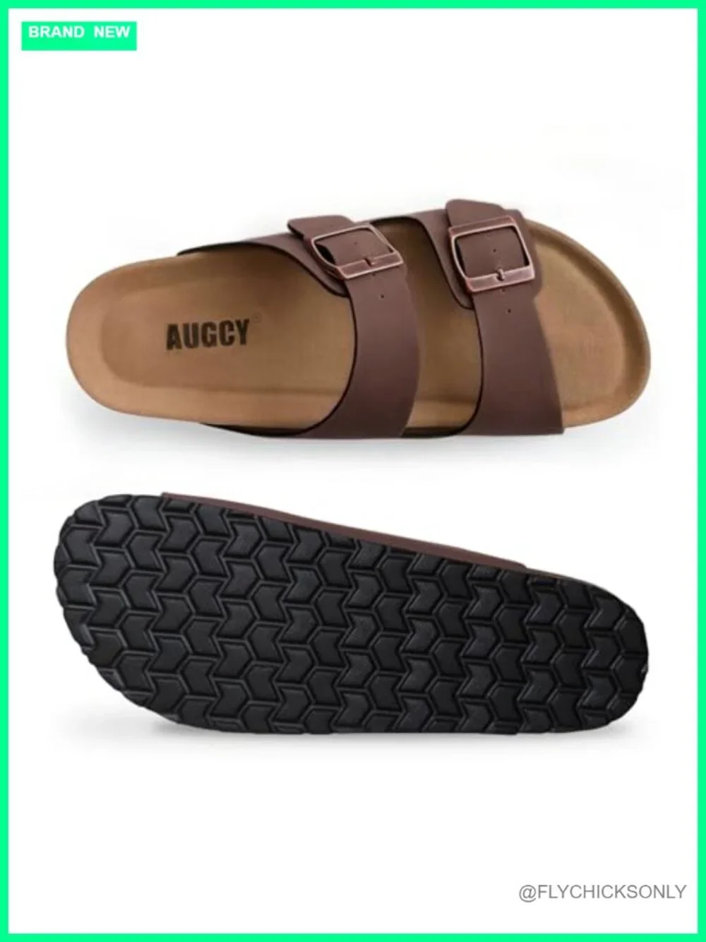 Cork Footbed Slide Sandals with Arch Support Adjustable Buckle